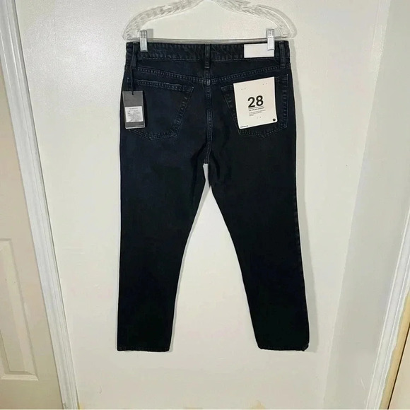 NWT Re/Done 70s Low Rise Straight Leg Jeans Washed Black Denim - Picture 6 of 9